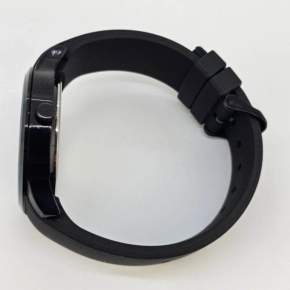Men's Analog Watch 45MM Black Dial Black Plastic‎ Bands New Battery